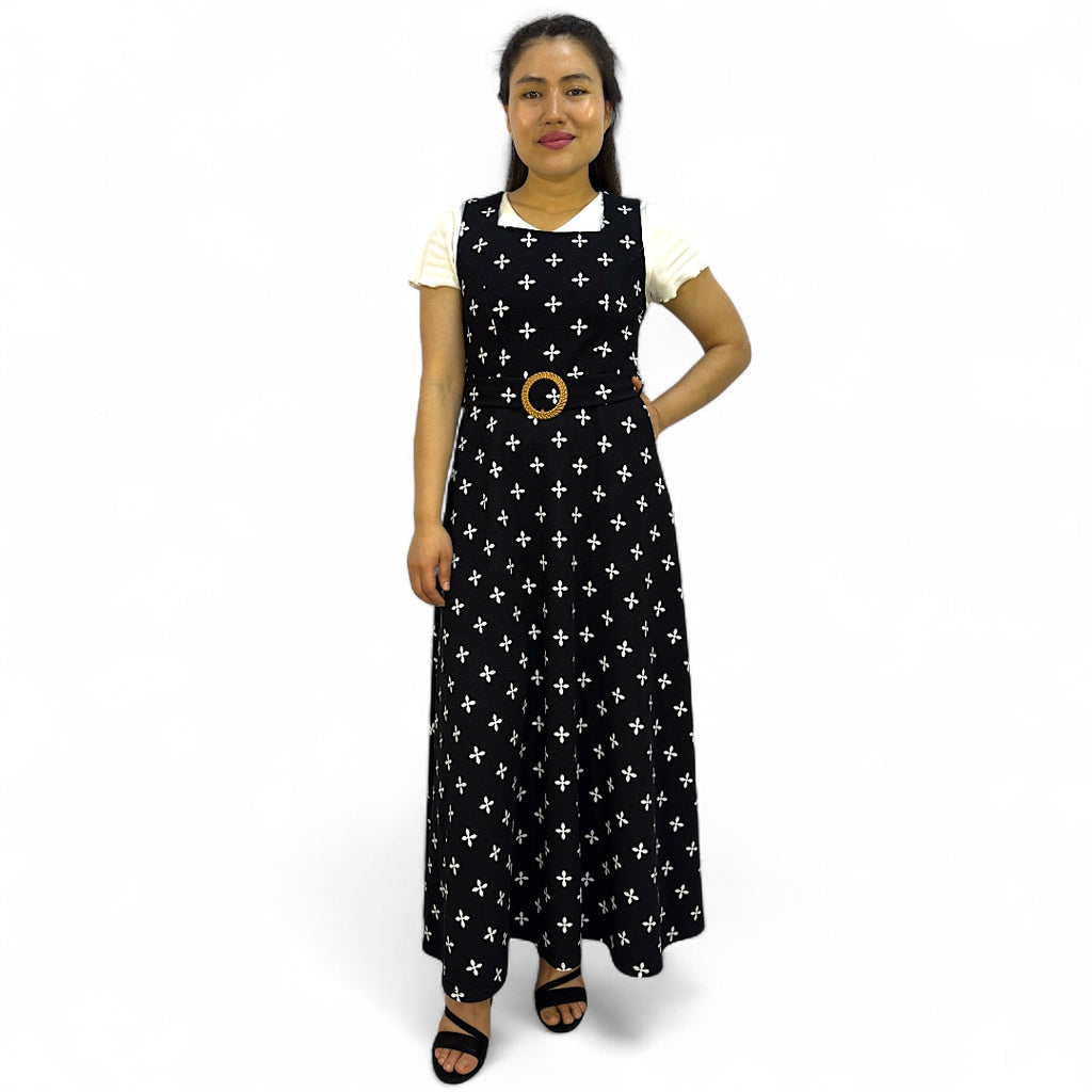 Maxi Vestido Jardinera Estampado Sofía Caroki