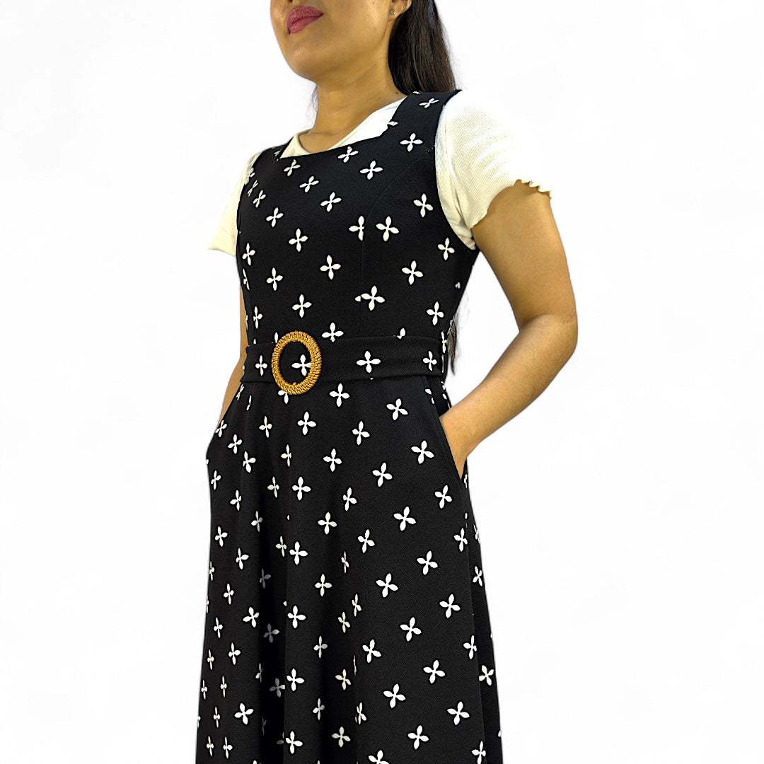 Maxi Vestido Jardinera Estampado Sofía Caroki