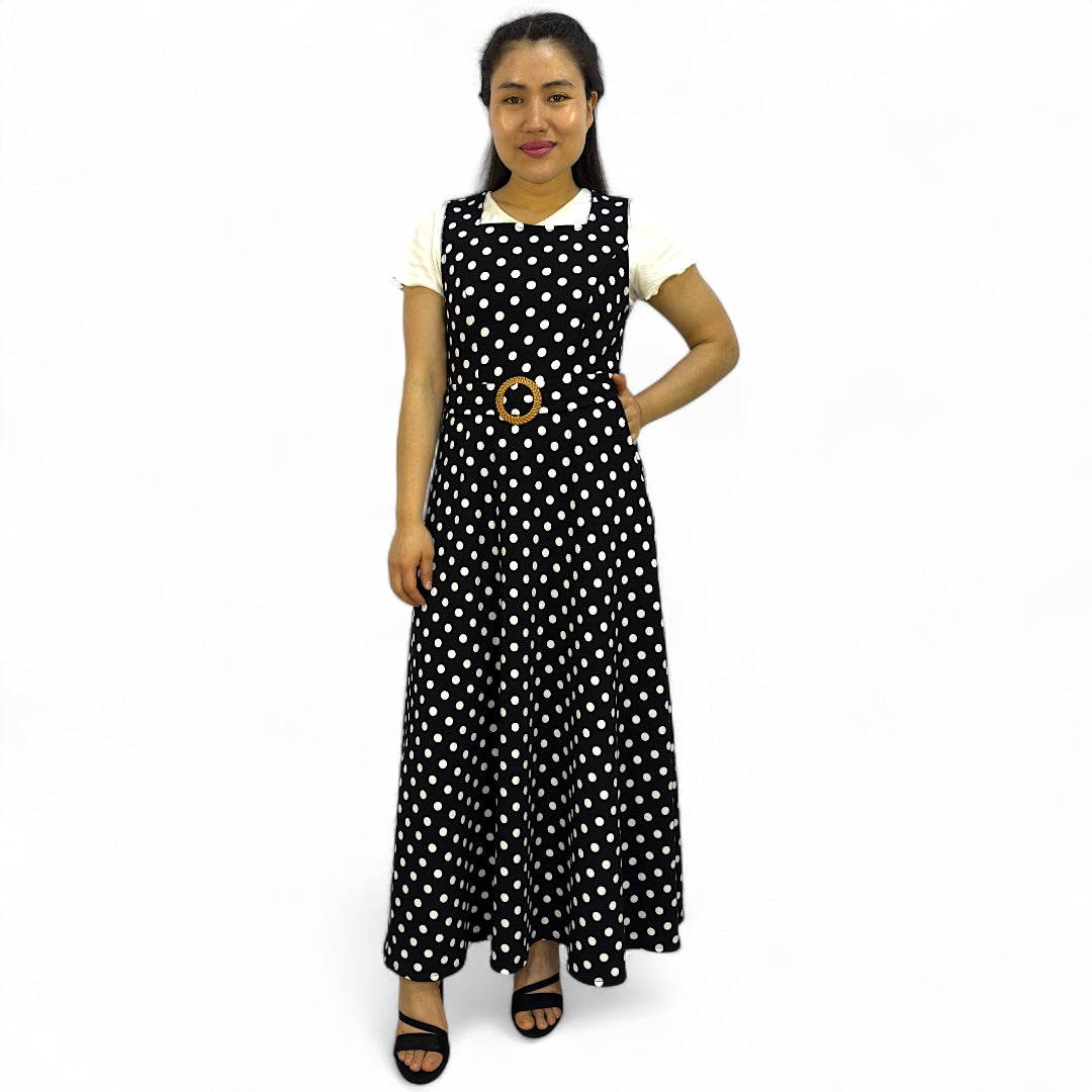 Maxi Vestido Jardinera Estampado Sofía Caroki